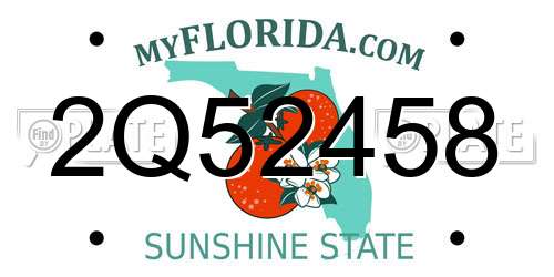 2Q52458 Florida License Plate