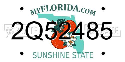 2Q52485 Florida License Plate