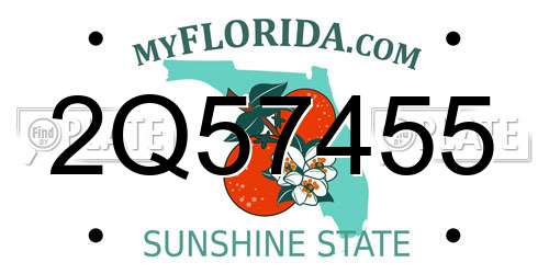 2Q57455 Florida License Plate