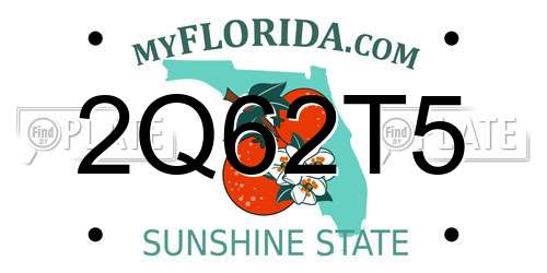 2Q62T5 Florida License Plate