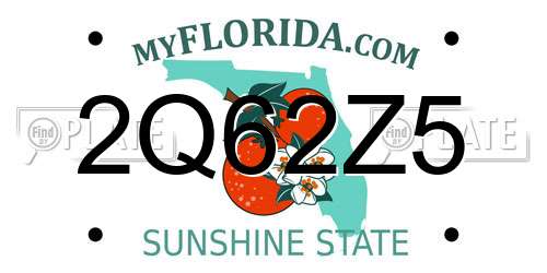 2Q62Z5 Florida License Plate