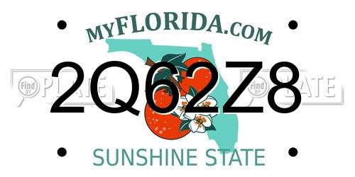 2Q62Z8 Florida License Plate