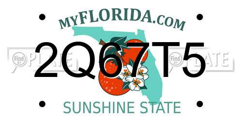 2Q67T5 Florida License Plate