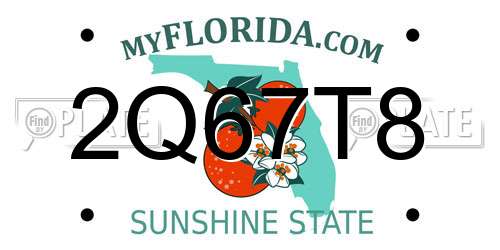 2Q67T8 Florida License Plate