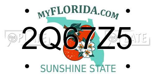 2Q67Z5 Florida License Plate