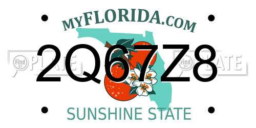 2Q67Z8 Florida License Plate