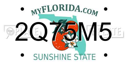 2Q75M5 Florida License Plate