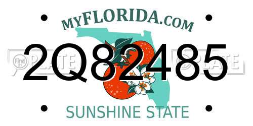 2Q82485 Florida License Plate