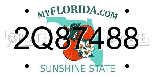 2Q87488 Florida License Plate
