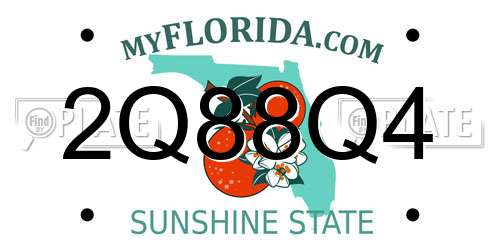 2Q88Q4 Florida License Plate