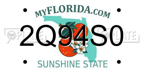 2Q94S0 Florida License Plate