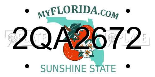 2QA2672 Florida License Plate