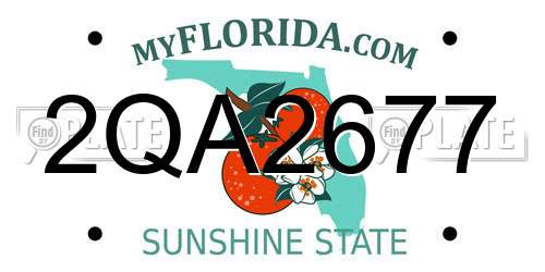 2QA2677 Florida License Plate