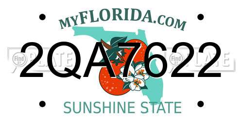2QA7622 Florida License Plate