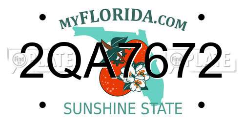 2QA7672 Florida License Plate