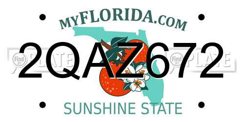 2QAZ672 Florida License Plate