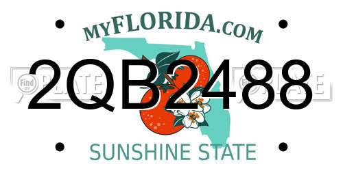 2QB2488 Florida License Plate
