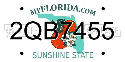 2QB7455 Florida License Plate