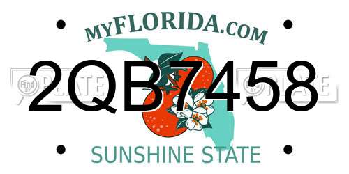 2QB7458 Florida License Plate