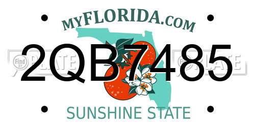 2QB7485 Florida License Plate