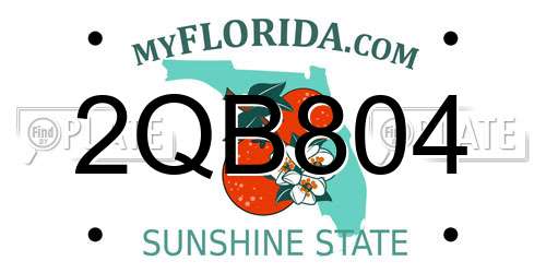 2QB804 Florida License Plate