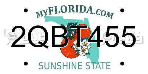 2QBT455 Florida License Plate