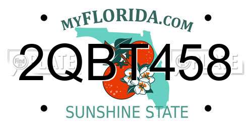 2QBT458 Florida License Plate