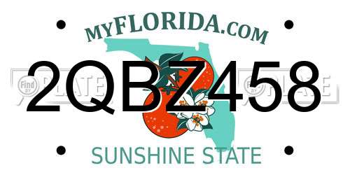 2QBZ458 Florida License Plate
