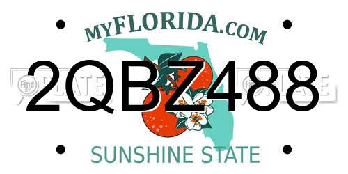 2QBZ488 Florida License Plate