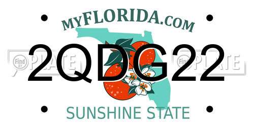 2QDG22 Florida License Plate
