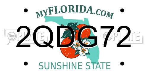 2QDG72 Florida License Plate