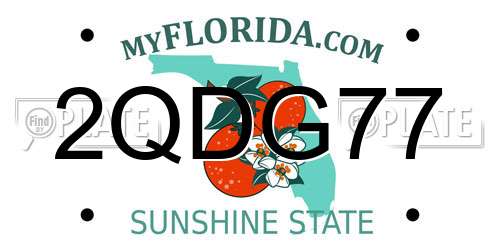 2QDG77 Florida License Plate