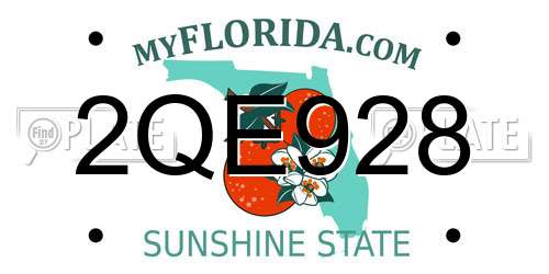 2QE928 Florida License Plate