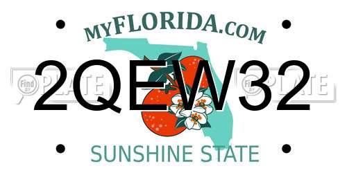 2QEW32 Florida License Plate