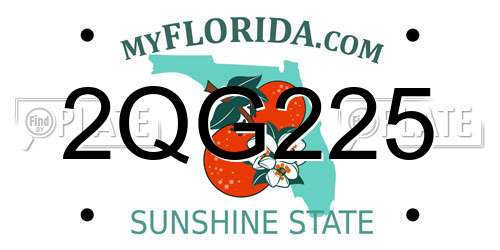 2QG225 Florida License Plate