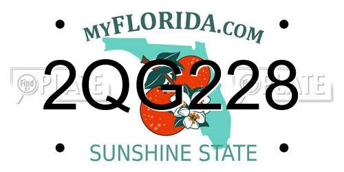 2QG228 Florida License Plate