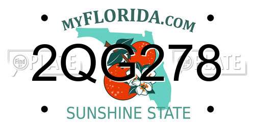 2QG278 Florida License Plate