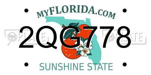 2QG778 Florida License Plate