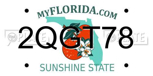 2QGT78 Florida License Plate
