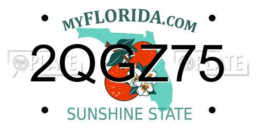 2QGZ75 Florida License Plate