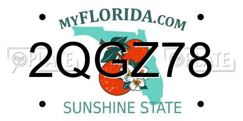 2QGZ78 Florida License Plate