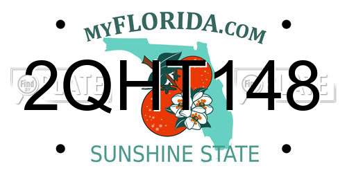 2QHT148 Florida License Plate