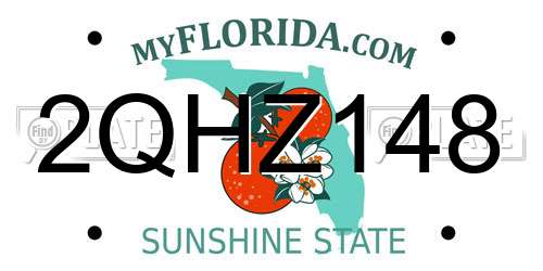 2QHZ148 Florida License Plate
