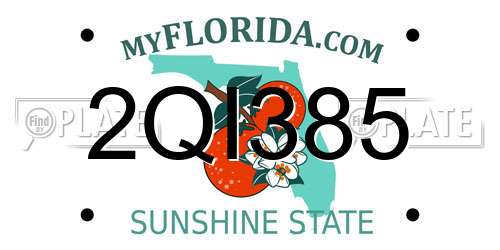 2QI385 Florida License Plate