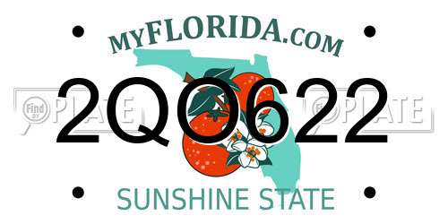 2QO622 Florida License Plate