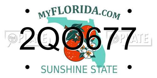2QO677 Florida License Plate