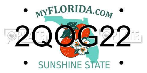 2QOG22 Florida License Plate