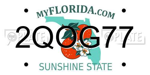 2QOG77 Florida License Plate