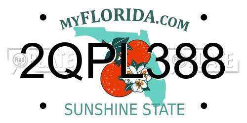 2QPL388 Florida License Plate