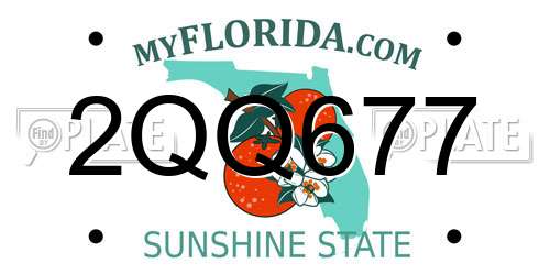 2QQ677 Florida License Plate